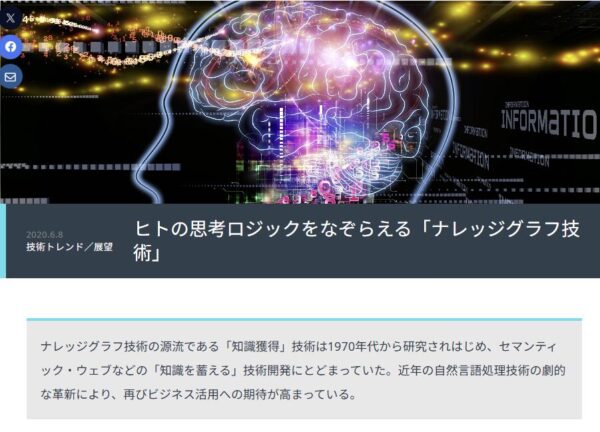 NTTデータのナレッジグラフ技術を紹介するDATA INSIGHTの記事の冒頭
